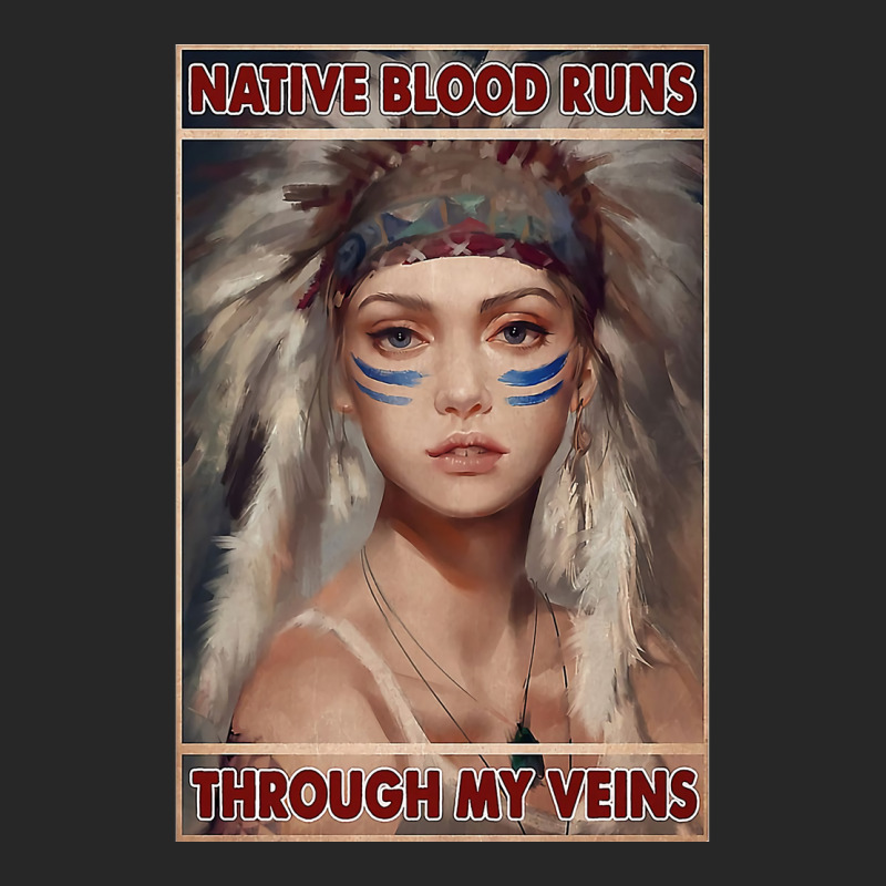 Native American Native Blood Runs Through My Veins  Vintage Blue Men's T-shirt Pajama Set | Artistshot