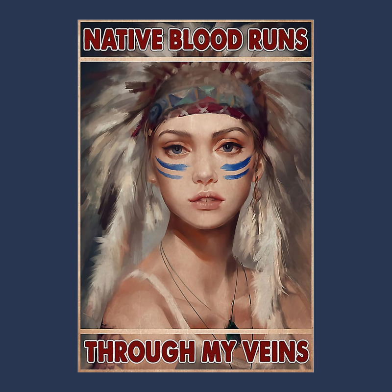 Native American Native Blood Runs Through My Veins  Vintage Blue Men Denim Jacket | Artistshot