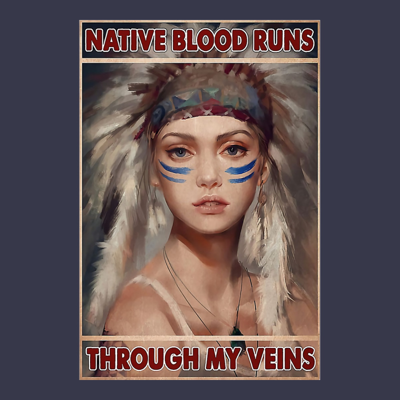 Native American Native Blood Runs Through My Veins  Vintage Blue Long Sleeve Shirts | Artistshot