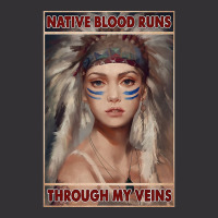 Native American Native Blood Runs Through My Veins  Vintage Blue Vintage Hoodie | Artistshot