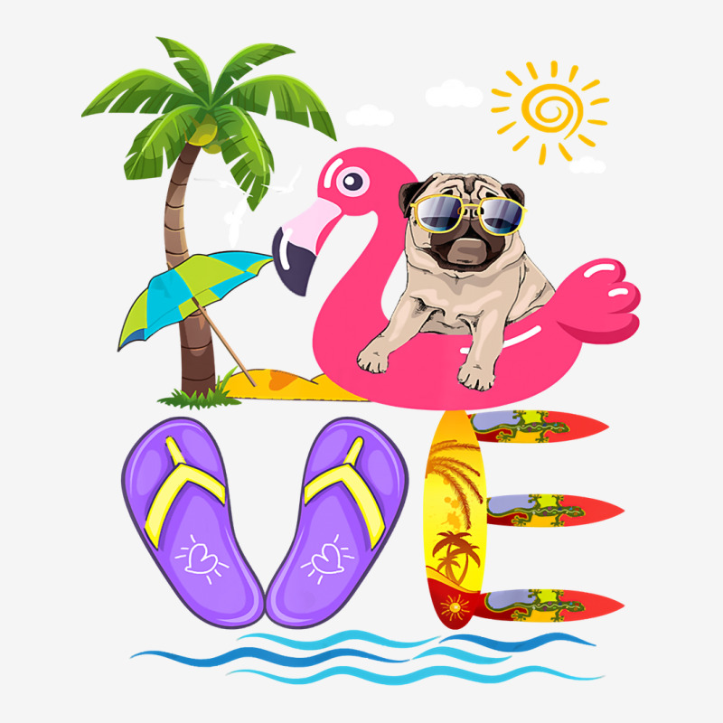 Flamingo Bird Love Summer Pug Flip Flops Flamingo Dog Pet Lover Tropic Travel Mug | Artistshot