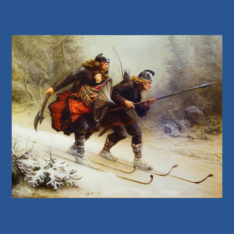 Skiing Birchlegs Crossing The Mountain With The Royal Child By Knud Be T-shirt | Artistshot