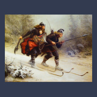 Skiing Birchlegs Crossing The Mountain With The Royal Child By Knud Be V-neck Tee | Artistshot