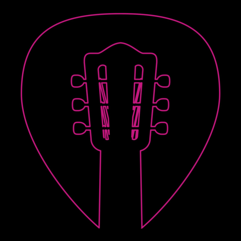 Guitar Pick With Acoustic Guitar Headstock Pink Outline Guitar Gift 1 Maternity Scoop Neck T-shirt by AnthonyNone | Artistshot