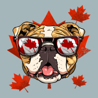 English Bulldog Dog Lover Canadian American Bulldog Maple Leaf Patriot Unisex Sherpa-lined Denim Jacket | Artistshot