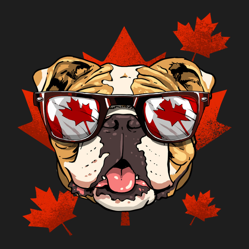 English Bulldog Dog Lover Canadian American Bulldog Maple Leaf Patriot Classic T-shirt by DEBORAHBOURSSIQUOT | Artistshot