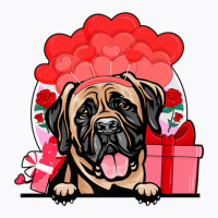 Mastiff Valentines Day Dog Hearts Balloons Flowers T-shirt | Artistshot