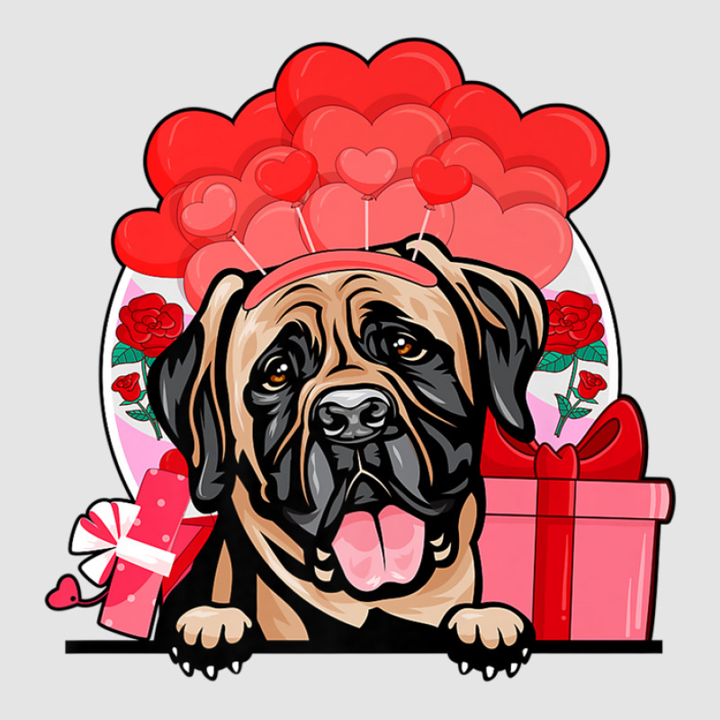 Mastiff Valentines Day Dog Hearts Balloons Flowers Exclusive T-shirt by martiamuracit | Artistshot