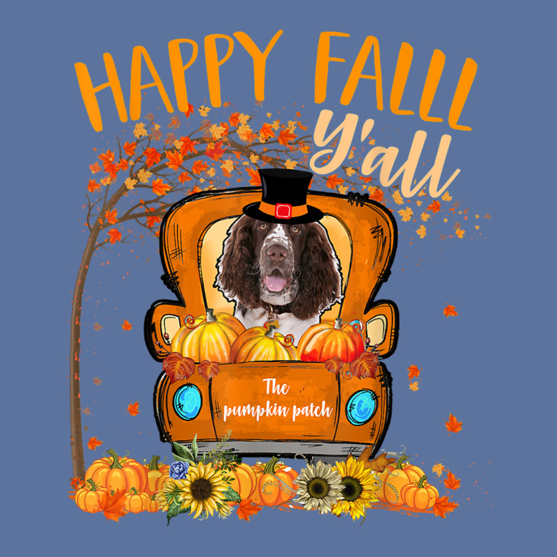 Happy Fall Y'all English Springer Spaniel Dog Truck Pumpkin T Shirt Lightweight Hoodie | Artistshot