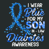 Diabetes Diabetic I Wear Blue For Son In Law Diabetes Awareness Family Women's Triblend Scoop T-shirt | Artistshot