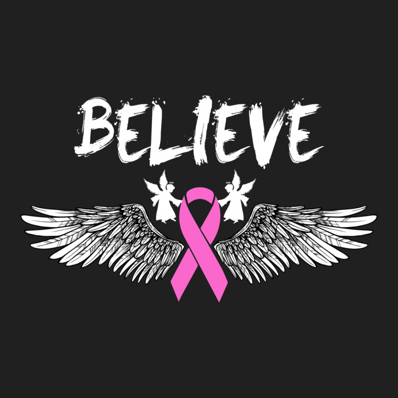 Believe Breast Cancer Angel Wing For Dark Ladies Polo Shirt by autlu2024 | Artistshot