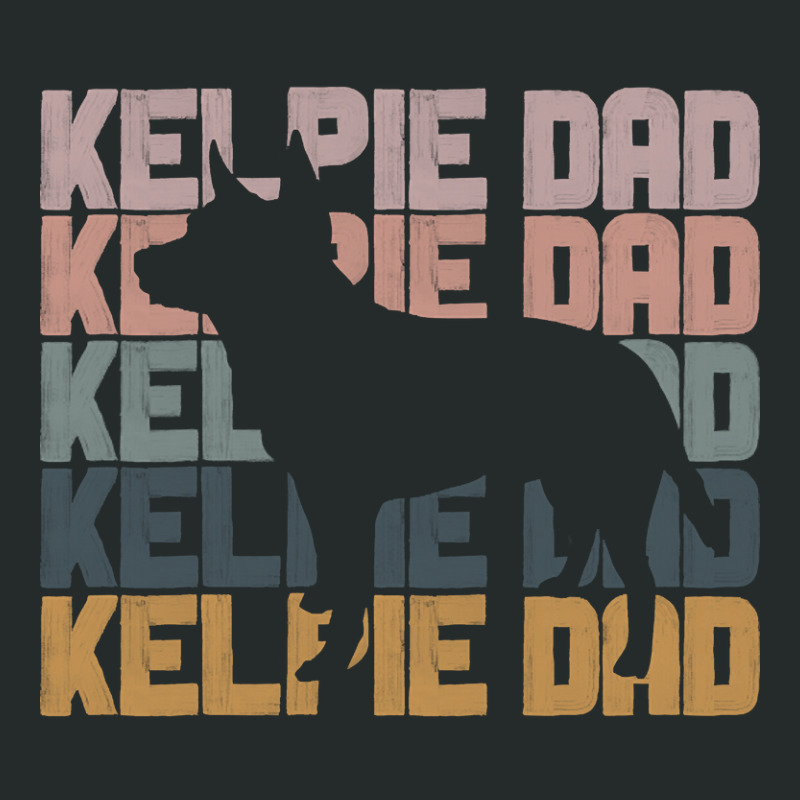 Kelpie Dad Trendy Brush Style Australian Sheepdog Dog Owner Women's Triblend Scoop T-shirt by gaugebayou45 | Artistshot