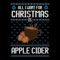 All I Want For Christmas Is Apple Cider - Ugly Xmas Sweater For Apple Men's Long Sleeve Pajama Set | Artistshot