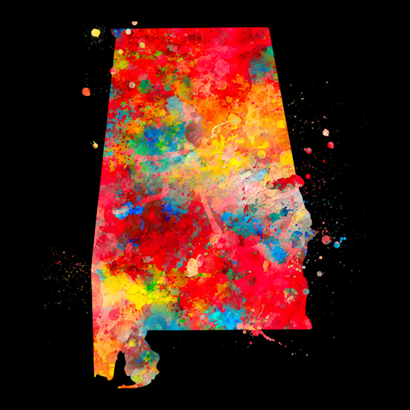 Alabama State Watercolor Map Painting - Red Pocket T-shirt | Artistshot