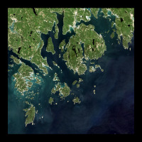 Acadia National Park Mount Desert Island Maine Satellite Image Adjustable Cap | Artistshot