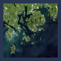 Acadia National Park Mount Desert Island Maine Satellite Image Ladies Denim Jacket | Artistshot