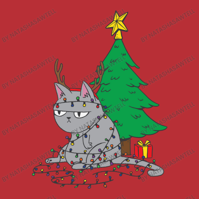 Cat Christmas Lights And Christmas Tree T-shirt | Artistshot