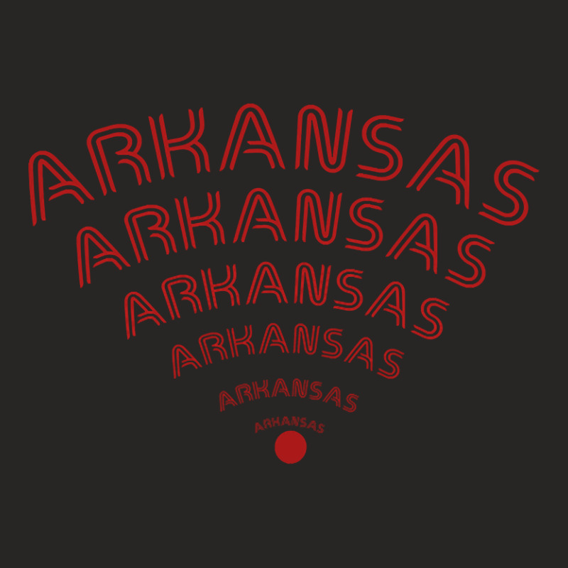 Arkansas City With Red Text Effect Ladies Fitted T-Shirt by ternacanuda | Artistshot