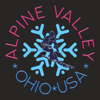 Alpine Valley, Ohio - Man Skier, Blue Snowflake Ladies Fitted T-shirt | Artistshot