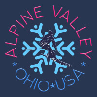 Alpine Valley, Ohio - Man Skier, Blue Snowflake Ladies Denim Jacket | Artistshot