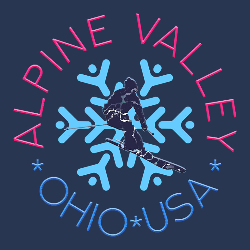 Alpine Valley, Ohio - Man Skier, Blue Snowflake Ladies Denim Jacket by mysofiazo | Artistshot