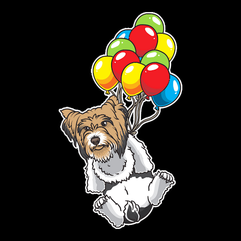 Biewer Yorkshire Terrier T Shirtbiewer Yorkshire Terrier With Ballons Women's V-Neck T-Shirt by ayla73559 | Artistshot