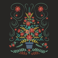 Folk Art Christmas Tree Ladies Fitted T-shirt | Artistshot