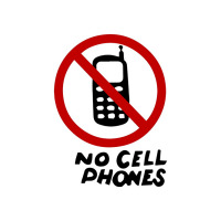 No Cell Phones Poster Humor (1) V-neck Tee | Artistshot