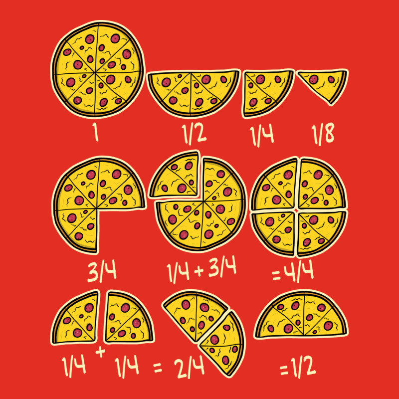 Pizza Salami Cheese Quick Maths Fractions Teacher School Boy 80s Graphic T-shirt by jegatjinty9 | Artistshot