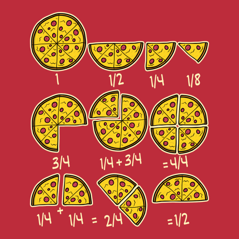 Pizza Salami Cheese Quick Maths Fractions Teacher School Boy 80s Pocket T-Shirt by jegatjinty9 | Artistshot