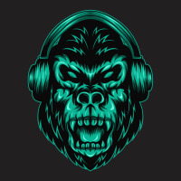 Gorillaheadphone T-shirt | Artistshot