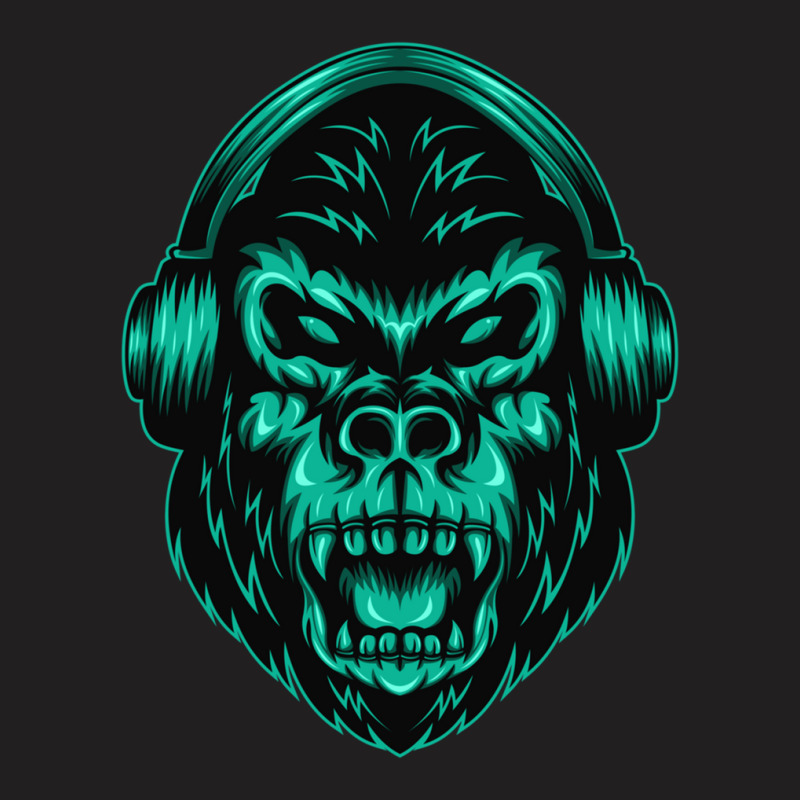 Gorillaheadphone T-shirt | Artistshot