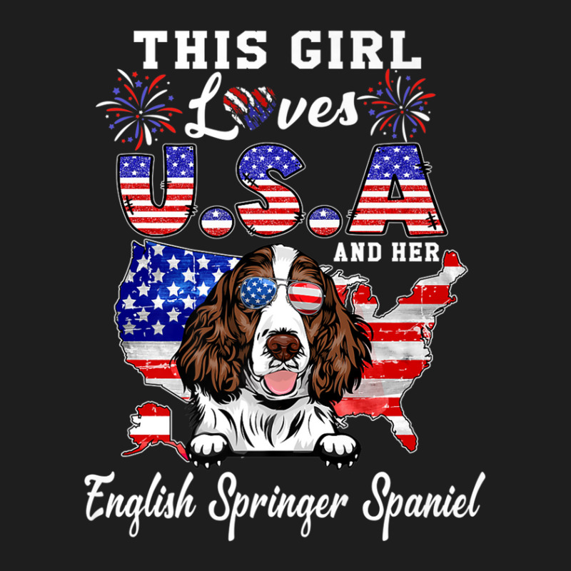 This Girl Loves Usa Dog 4th Of July English Springer Spaniel Classic T-shirt | Artistshot