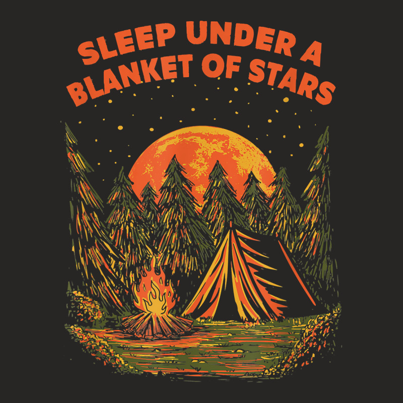 Sleep Under A Blanket Of Stars Camping Couples Camper Lovers T Shirt Ladies Fitted T-Shirt by darrene68stu | Artistshot