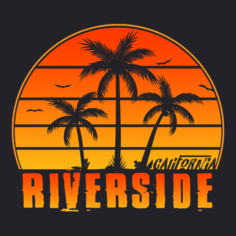 Limited Edition Vintage Riverside California Sunset Palm Tree Style Tr Unisex Sherpa-Lined Denim Jacket by greggjvandervor | Artistshot