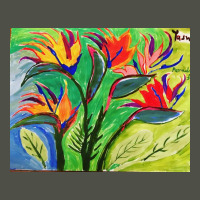 Paradise Flowers Acrylic Painting Fleece Short | Artistshot