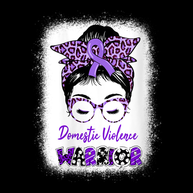 Womens Domestic Violence Awareness Warrior Purple Messy Bun V Neck T S V-neck Tee | Artistshot