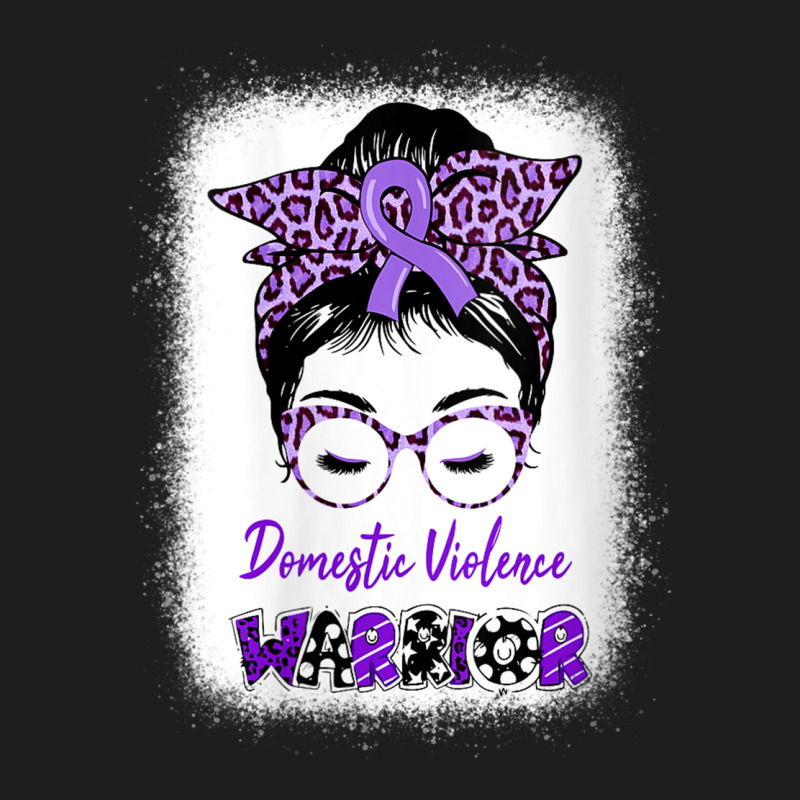 Womens Domestic Violence Awareness Warrior Purple Messy Bun V Neck T S Classic T-shirt | Artistshot