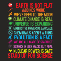 Earth Is Not Flat Vaccines Work Climate Change Science Ladies Fitted T-shirt | Artistshot