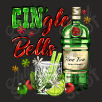 Gin`gle Bells With Bottle And Cocktail Ladies Fitted T-shirt | Artistshot