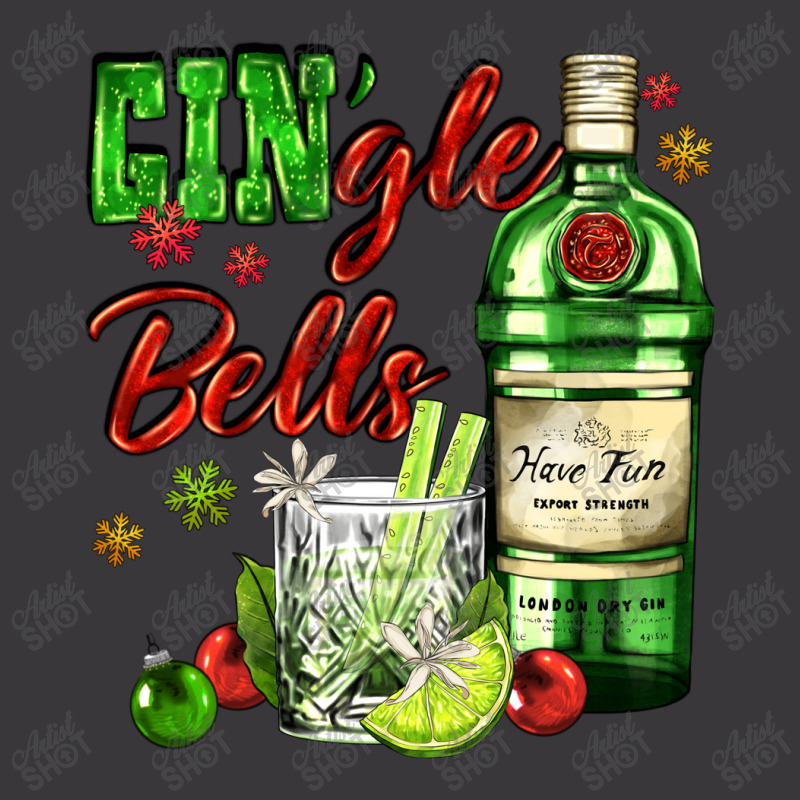 Gin`gle Bells With Bottle And Cocktail Ladies Curvy T-Shirt by AdoDesignShop | Artistshot