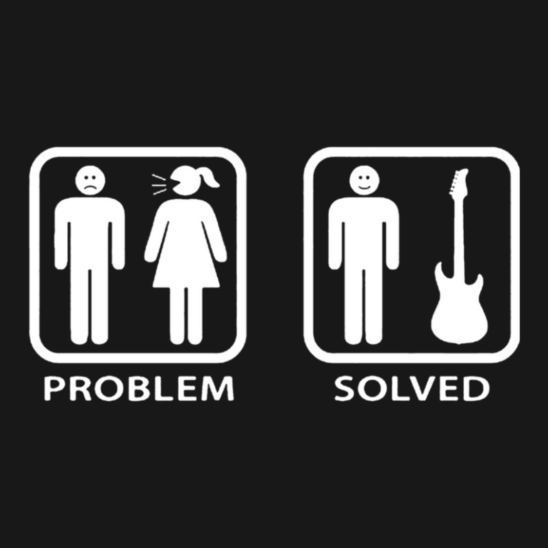 Problem Solved Guitar Mens Funny Electric Acoustic Bass Player Strings Flannel Shirt | Artistshot