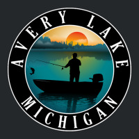 Avery Lake Fishing Michigan Sunset Crewneck Sweatshirt | Artistshot