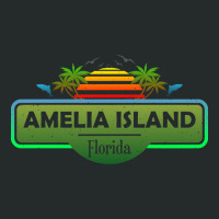 Amelia Island Beach Florida, Tropical Palm Trees Sunset - Summer-6a6cw Women's Triblend Scoop T-shirt | Artistshot