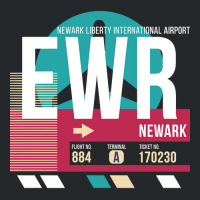 Newark, New Jersey (ewr) Airport Code Baggage Tag Crewneck Sweatshirt | Artistshot