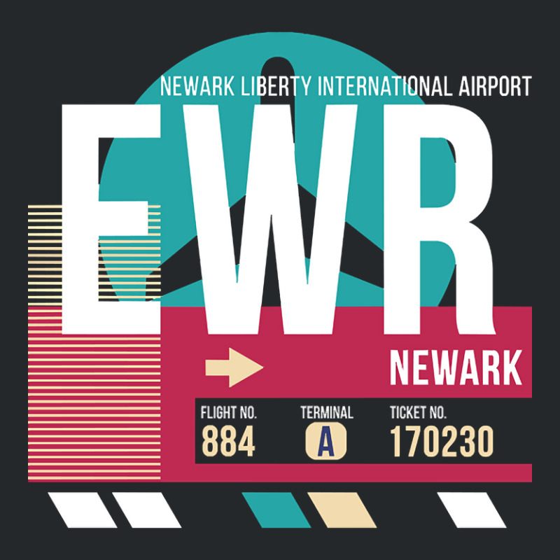 Newark, New Jersey (ewr) Airport Code Baggage Tag Crewneck Sweatshirt | Artistshot