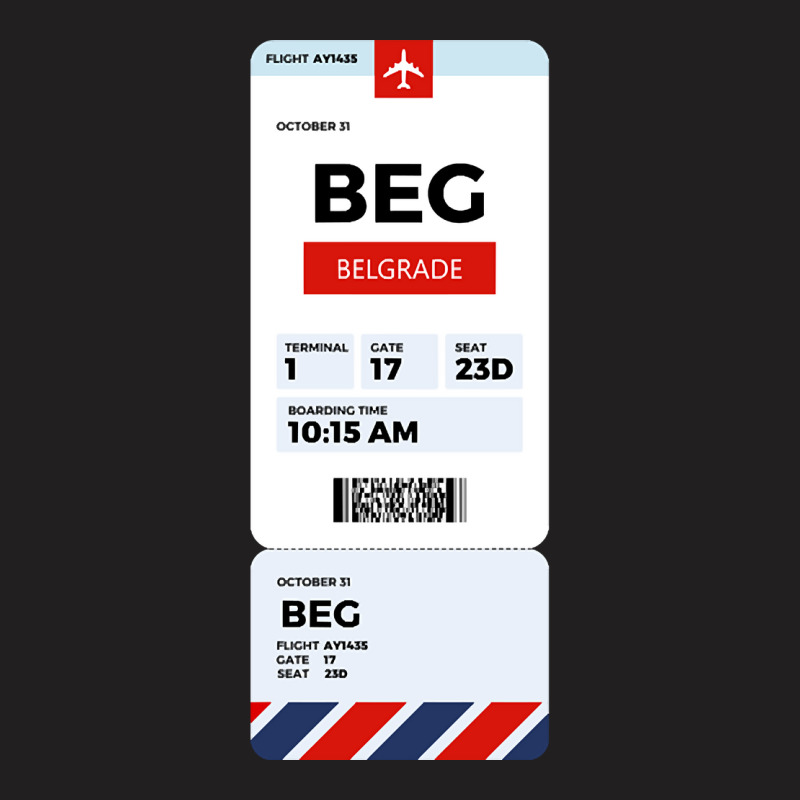 Belgrade Boarding Pass T-shirt | Artistshot