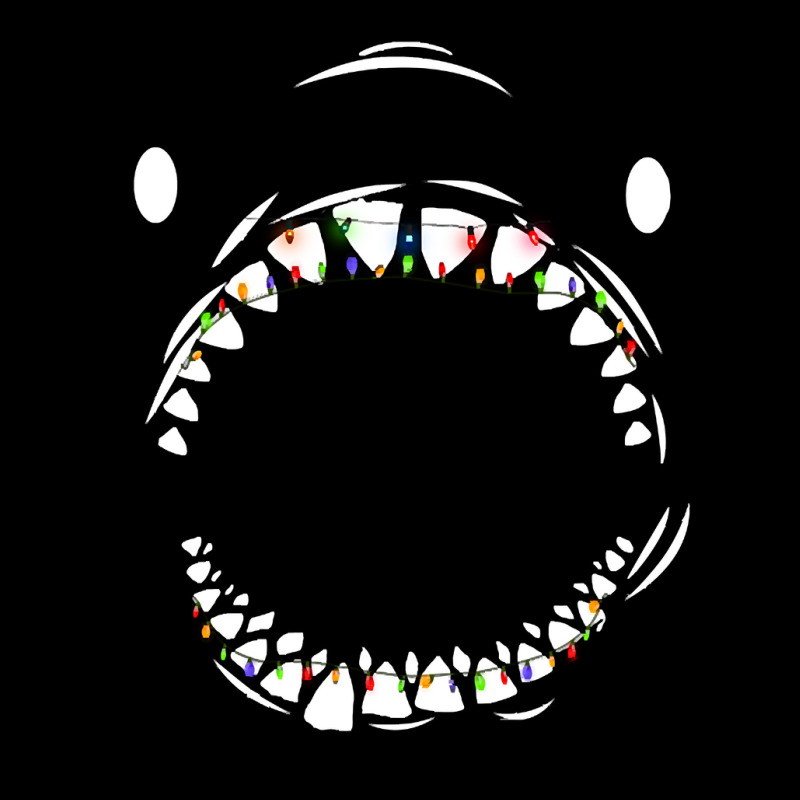 Funny Shark Face With Light Xmas Tshirt Christmas Pocket T-Shirt by damagegerms19 | Artistshot