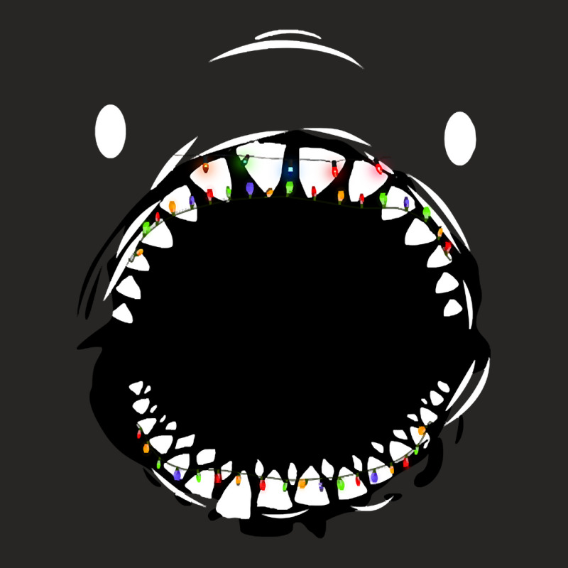 Funny Shark Face With Light Xmas Tshirt Christmas Ladies Fitted T-Shirt by damagegerms19 | Artistshot