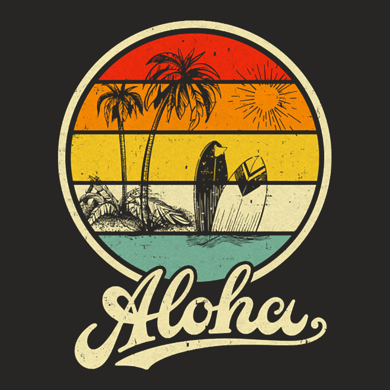 Aloha Hawaii Hawaiian For Boys Girls Palm Tree Surf Ladies Fitted T-Shirt by kayakbetween30 | Artistshot